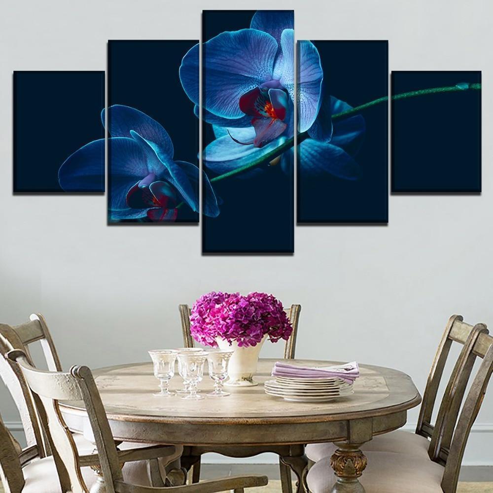 Blue Violet Flower Nature Canvas Wall Art