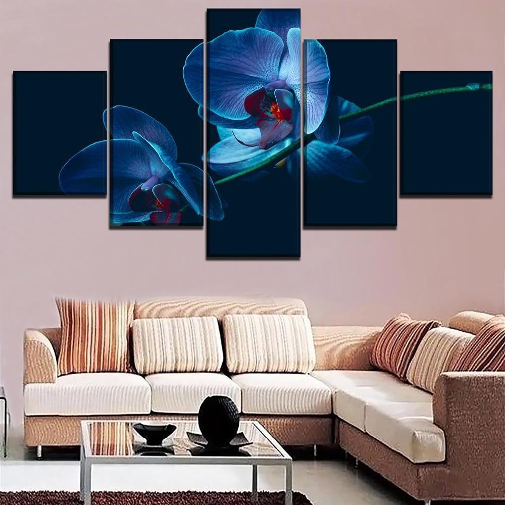 Blue Violet Flower Nature Canvas Wall Art