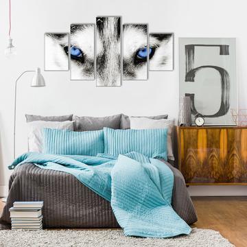 Blue Wolf Eyes Animal Canvas Wall Art