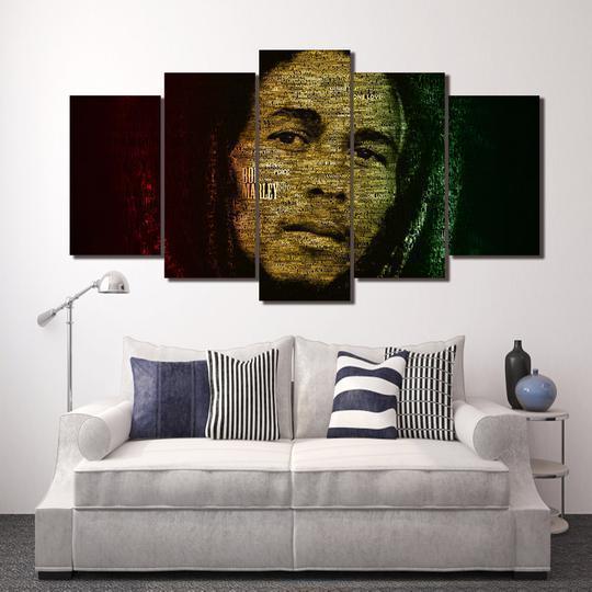 Bob Marley 5 Celebrity Canvas Wall Art