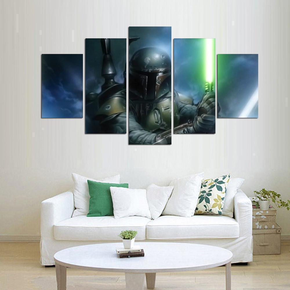 Boba Fett Of Star Wars Movie Canvas Wall Art