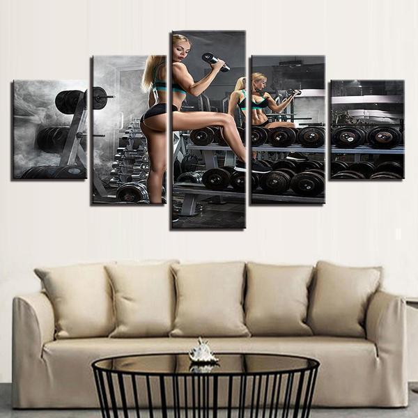 Bodybuilding Chic Workout &amp;amp; Fitness Canvas Wall Art