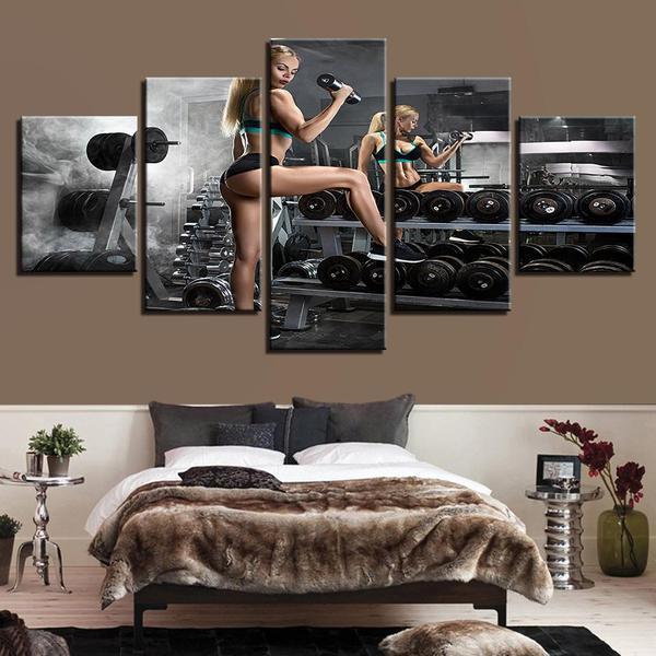 Bodybuilding Chic Workout &amp;amp; Fitness Canvas Wall Art