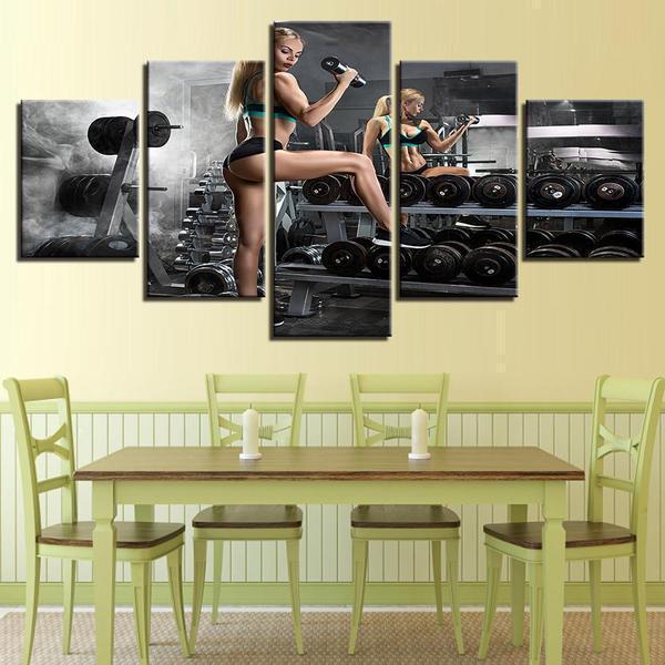 Bodybuilding Chic Workout &amp;amp; Fitness Canvas Wall Art
