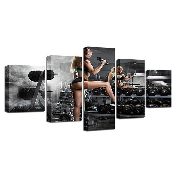 Bodybuilding Chic Workout &amp;amp; Fitness Canvas Wall Art
