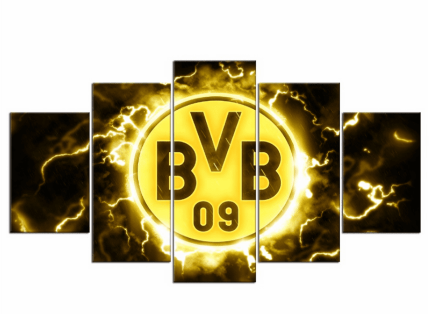 Borussia Dortmund Thunder Logo Soccer Canvas Wall Art