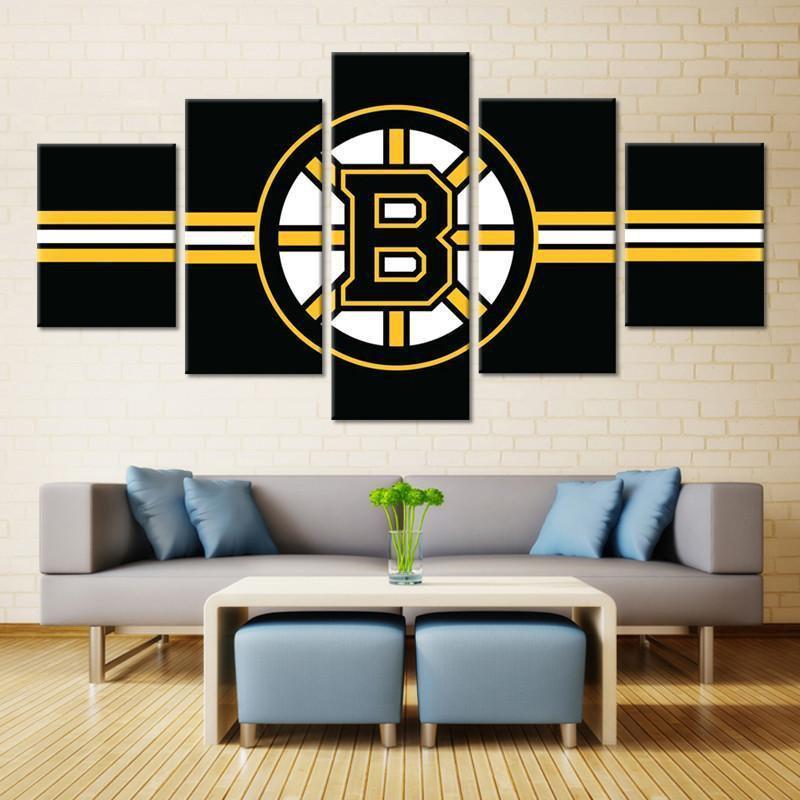 Boston Bruins Boys Logo 2   Ice Hockey Canvas Wall Art