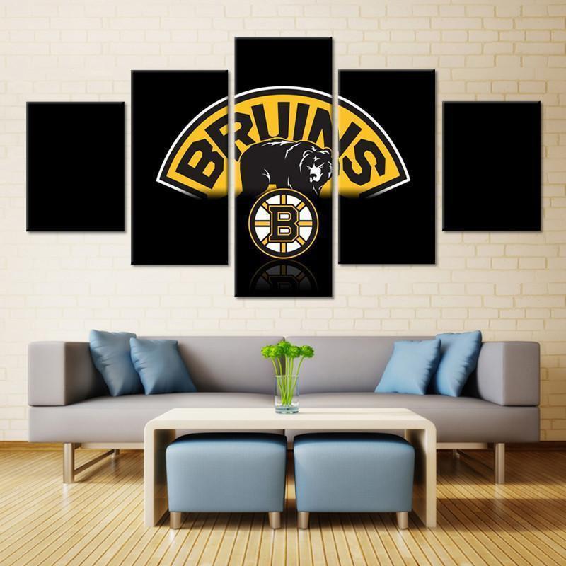 Boston Bruins Logo 4   Ice Hockey Canvas Wall Art