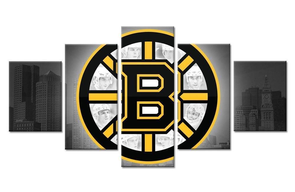 Boston Bruins Logo 5   Ice Hockey Canvas Wall Art