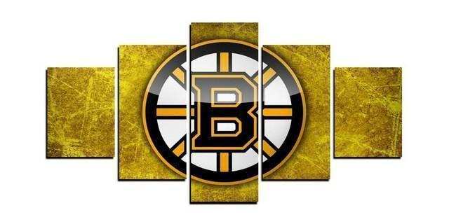 Boston Bruins   Team Logo 7   Ice Hockey Canvas Wall Art