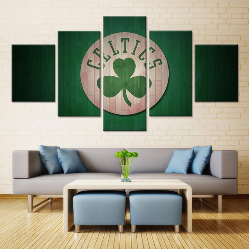 Boston Celtics Team Logo NBA Basketball Canvas Wall Art