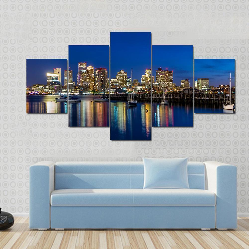 Boston Downtown Skyline Skyscraper Nature Canvas Wall Art