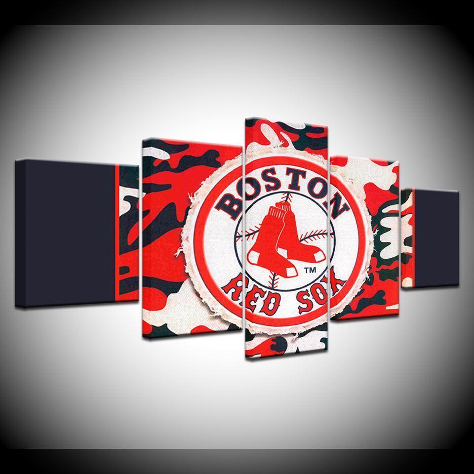 Boston Red Sox Logo Poster 1  Baseball Canvas Wall Art