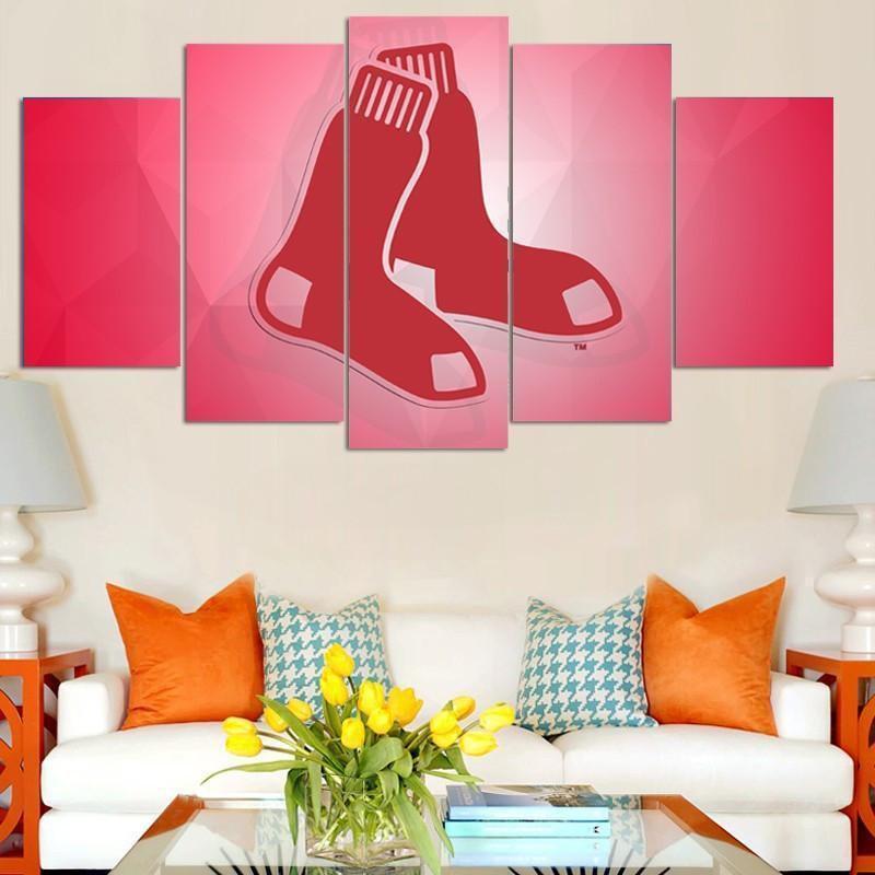 Boston Red Sox Logo Poster 3  Baseball Canvas Wall Art