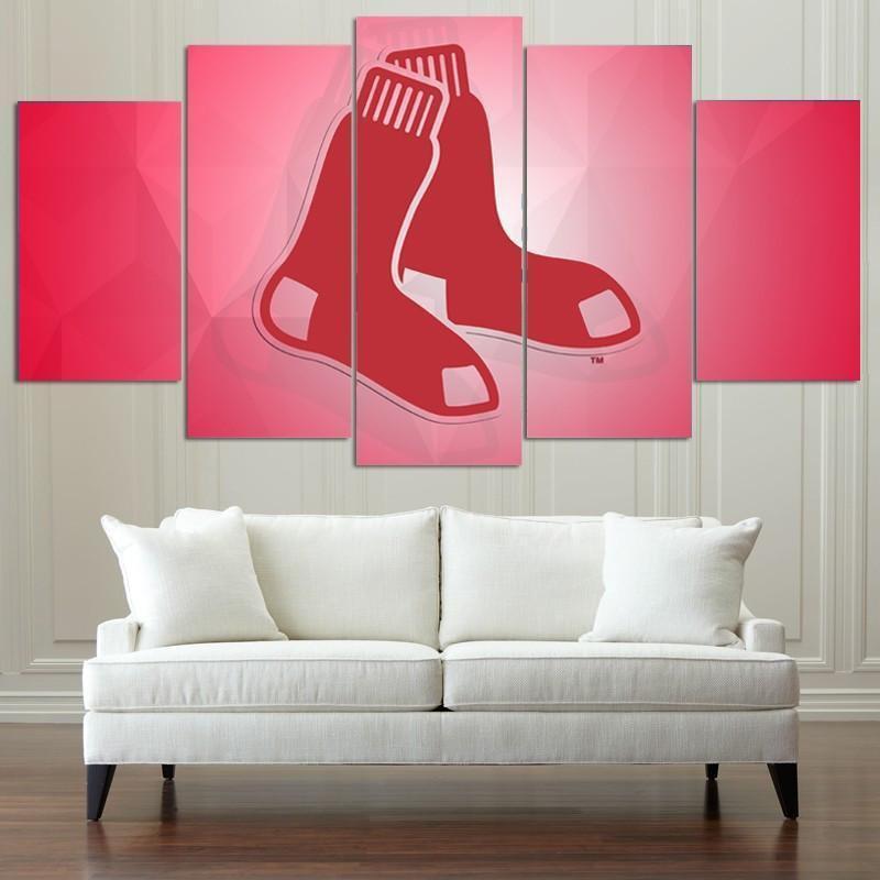 Boston Red Sox Logo Poster 3  Baseball Canvas Wall Art