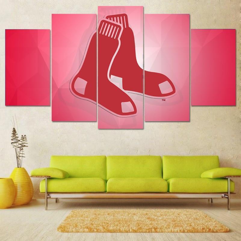 Boston Red Sox Logo Poster 3  Baseball Canvas Wall Art