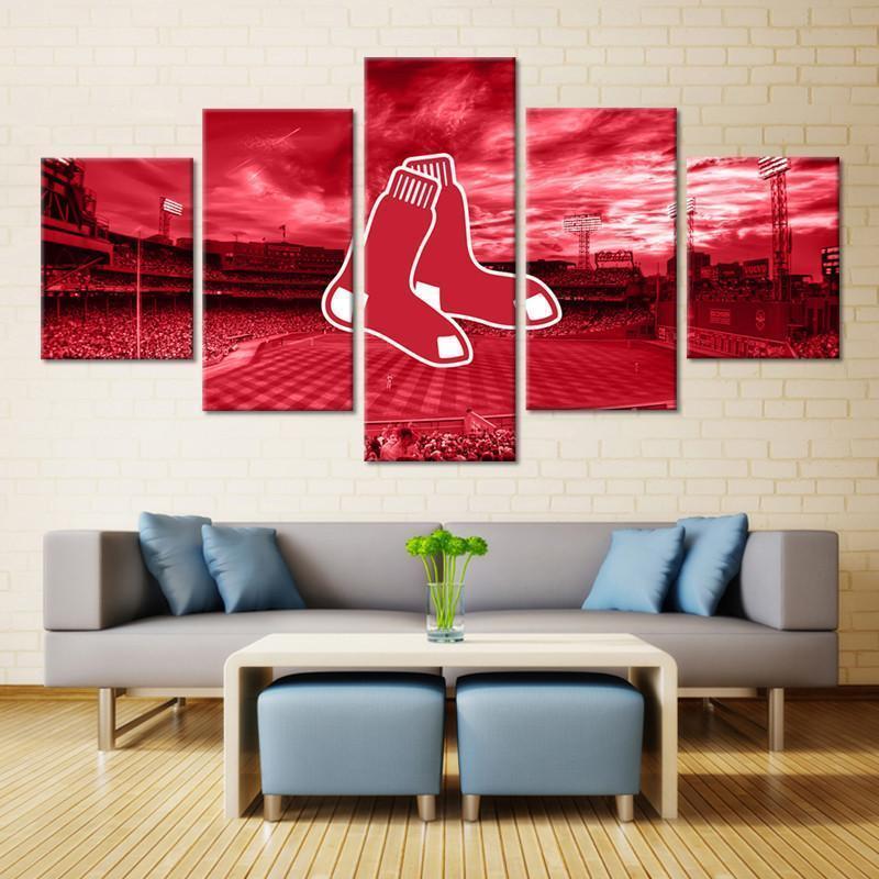Boston Red Sox Logo Team  Baseball Canvas Wall Art