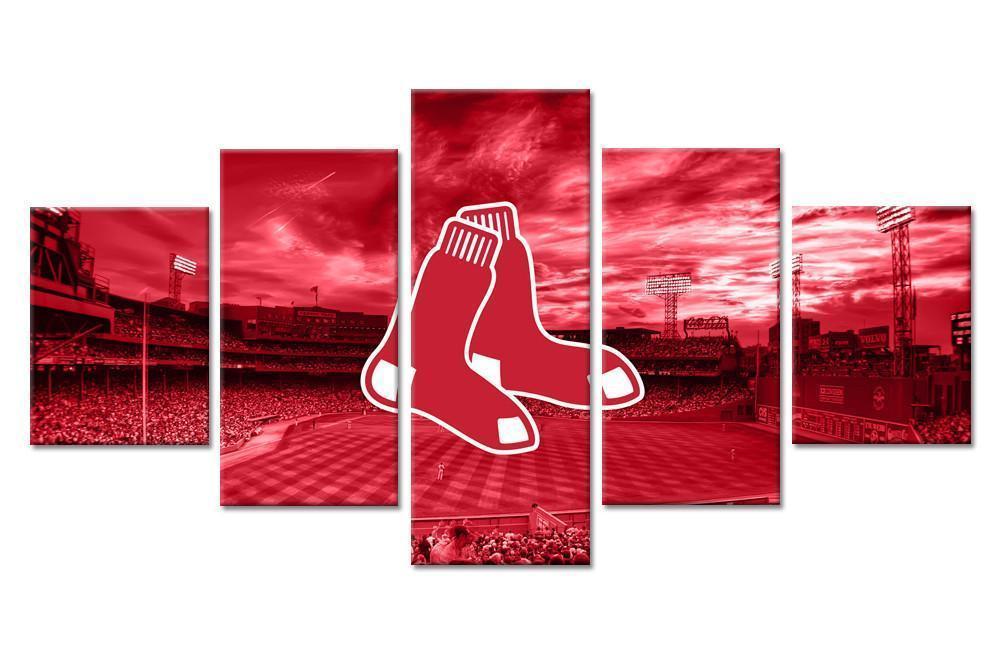 Boston Red Sox Logo Team  Baseball Canvas Wall Art