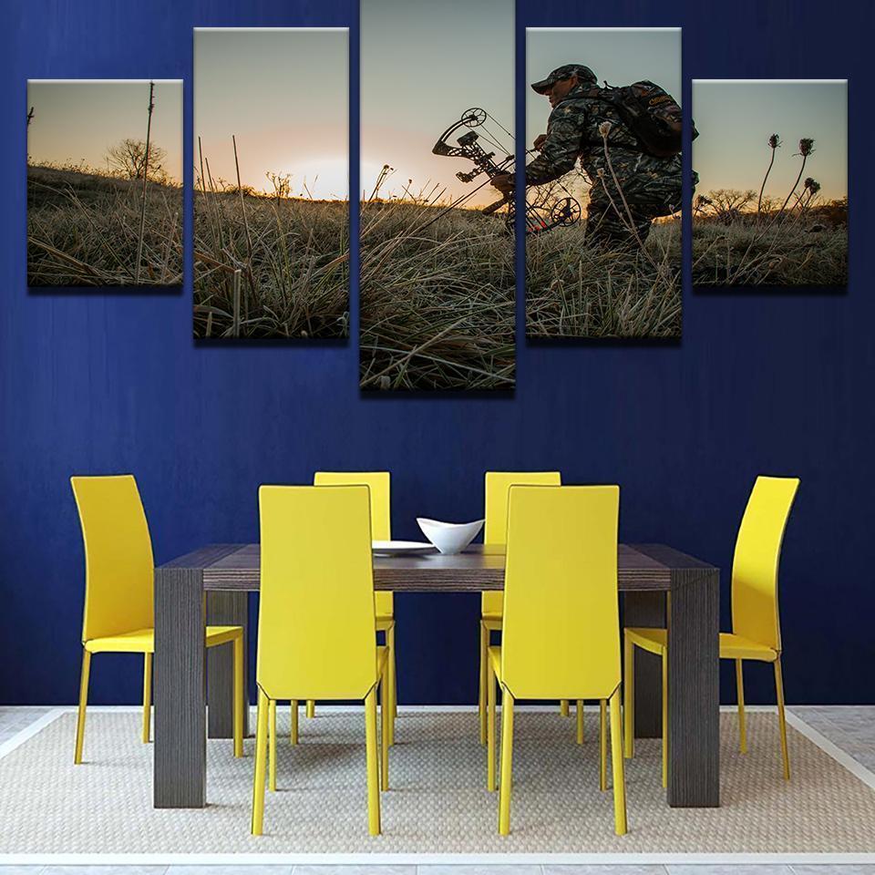 Bow Hunting At Dawn Sport Canvas Wall Art