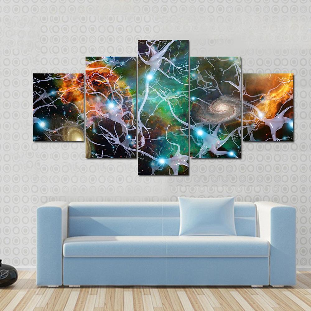 Brain Cells And Deep Space Abstract Canvas Wall Art