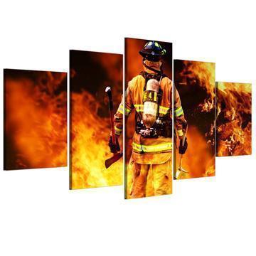 Brave Firefighter Life Canvas Wall Art