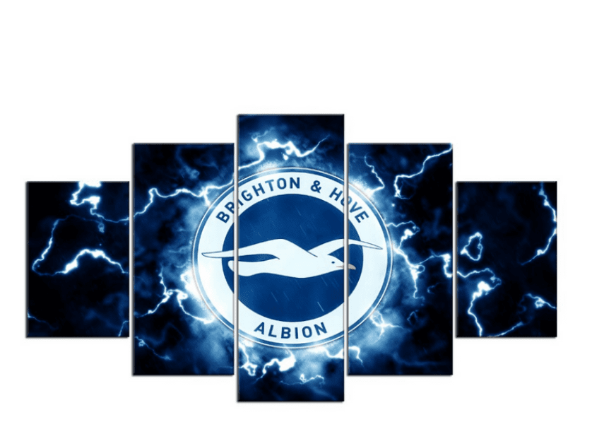 Brighton Hove Albion F.C. Thunder Logo Soccer Canvas Wall Art