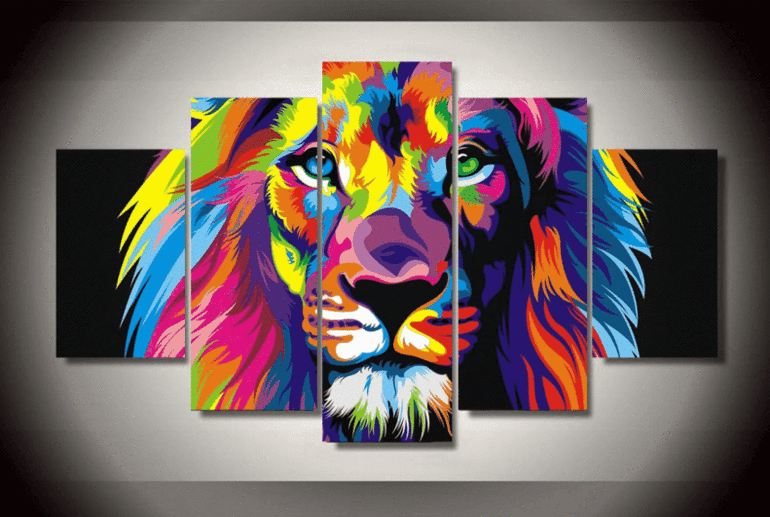 Brilliant Lion Abstract And Animal Canvas Wall Art