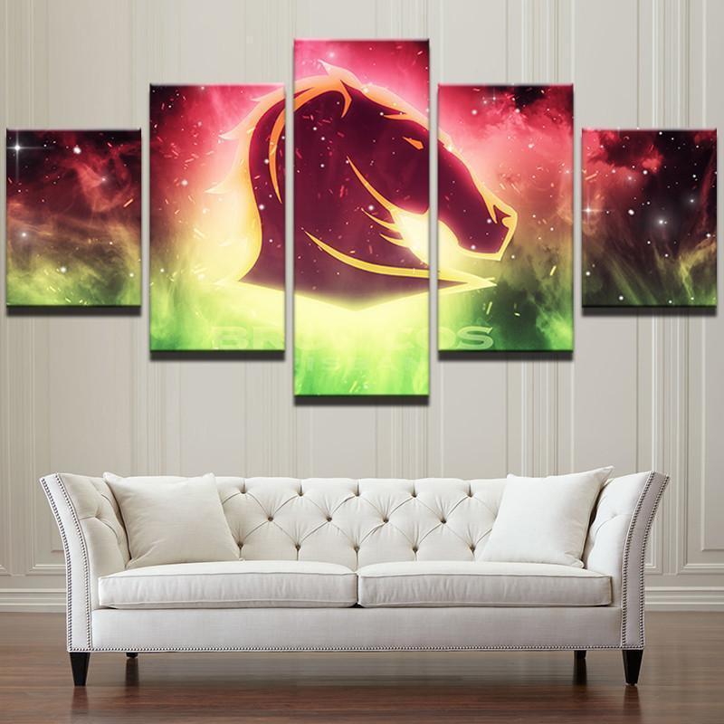 Brisbane Broncos NRL Football Canvas Wall Art