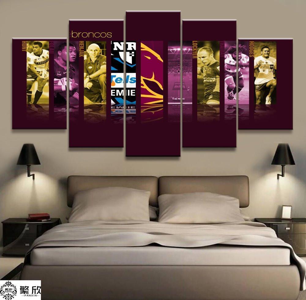 Brisbane Broncos NRL Football Canvas Wall Art
