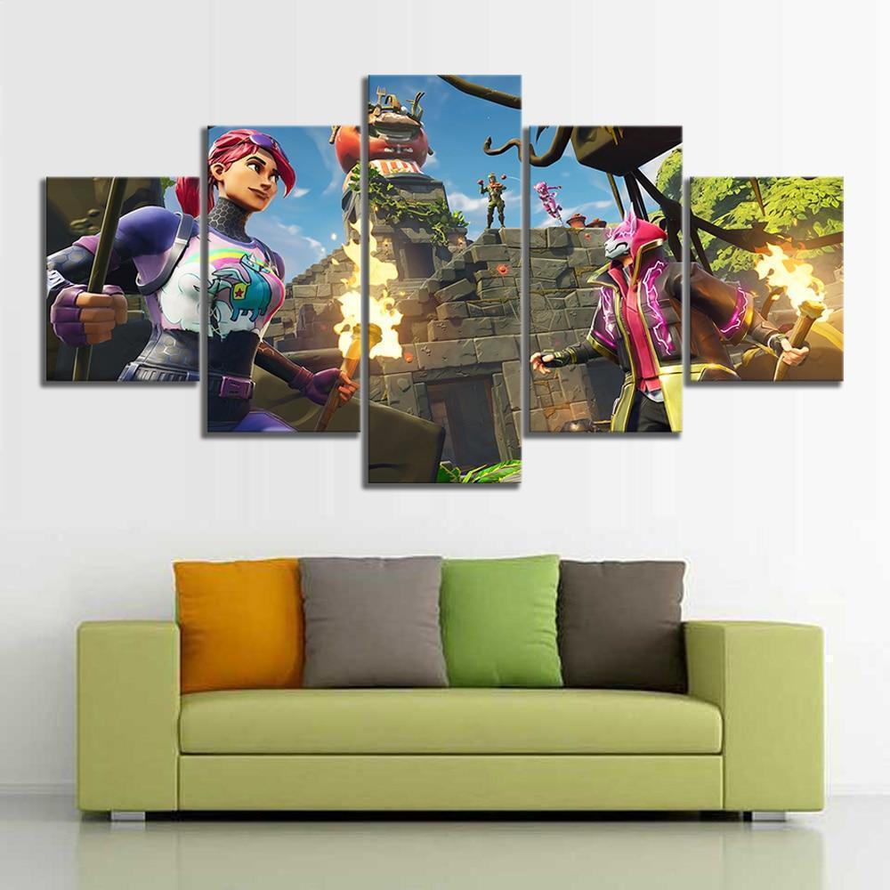Brite Bomber Drift Rex Fortnite Gaming Canvas Wall Art