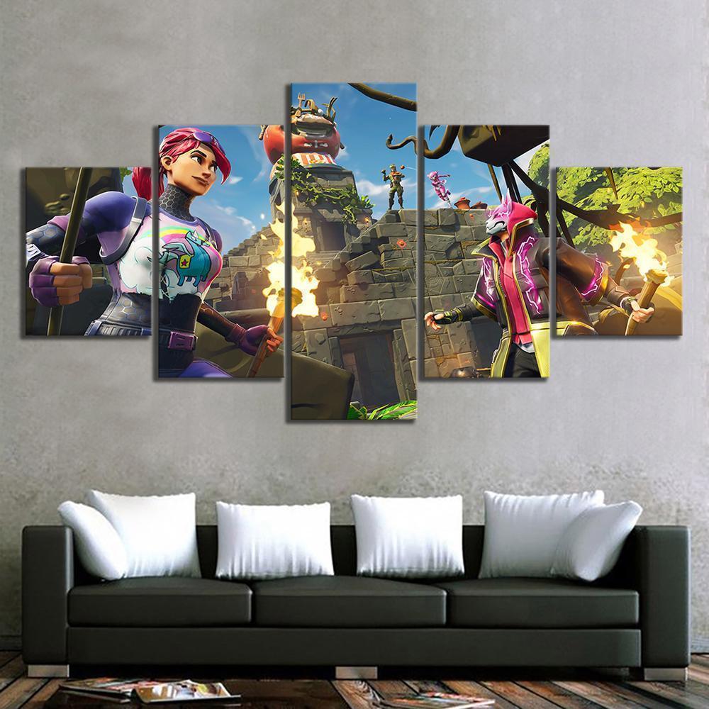 Brite Bomber Drift Rex Fortnite Gaming Canvas Wall Art