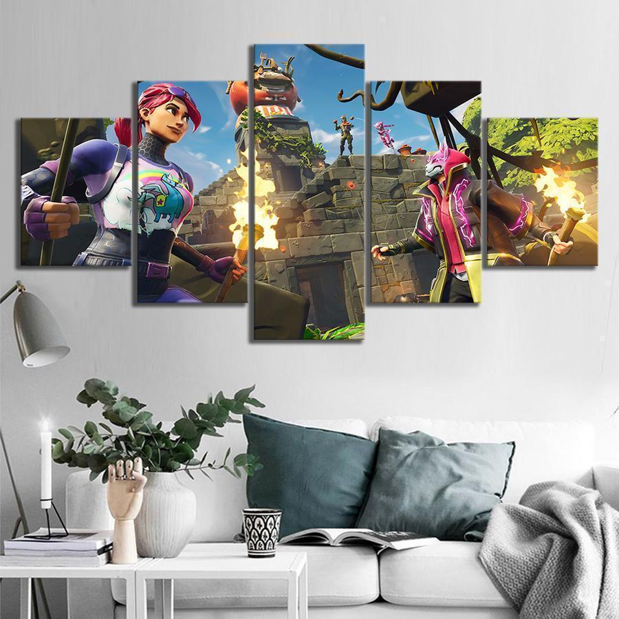 Brite Bomber Drift Rex Fortnite Gaming Canvas Wall Art