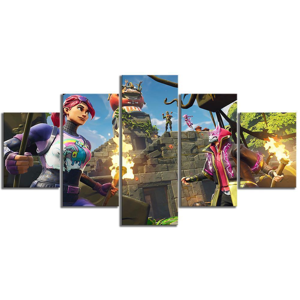 Brite Bomber Drift Rex Fortnite Gaming Canvas Wall Art