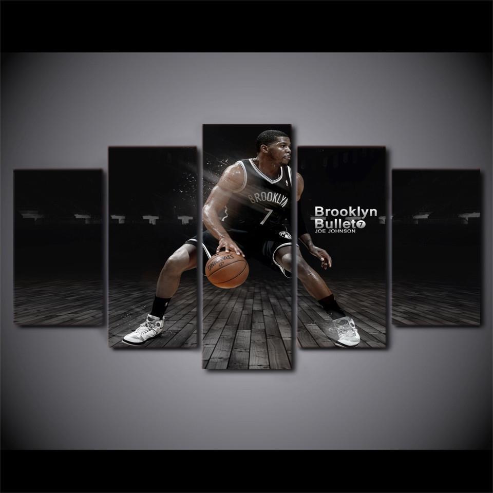 Brooklyn Bullet Star Joe Johnson  Basketball Canvas Wall Art