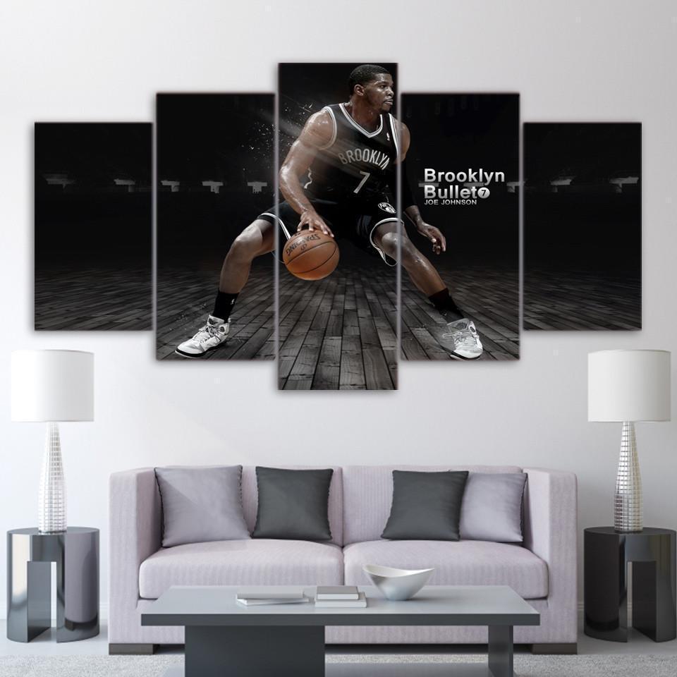 Brooklyn Bullet Star Joe Johnson  Basketball Canvas Wall Art