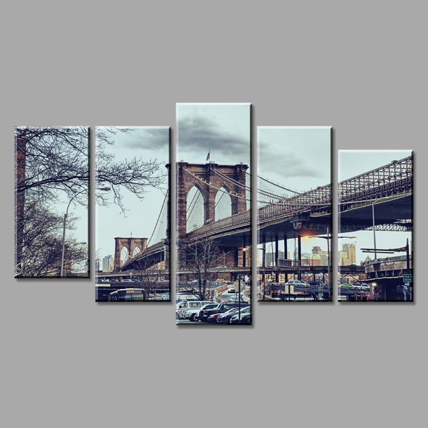 Brooklyn New York City Bridge Nature Canvas Wall Art