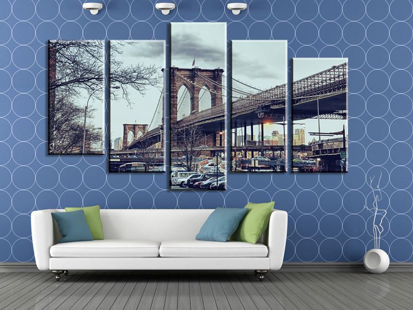 Brooklyn New York City Bridge Nature Canvas Wall Art