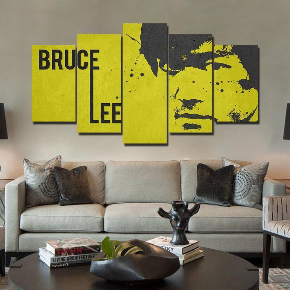 Bruce Lee Panting Celebrity Canvas Wall Art