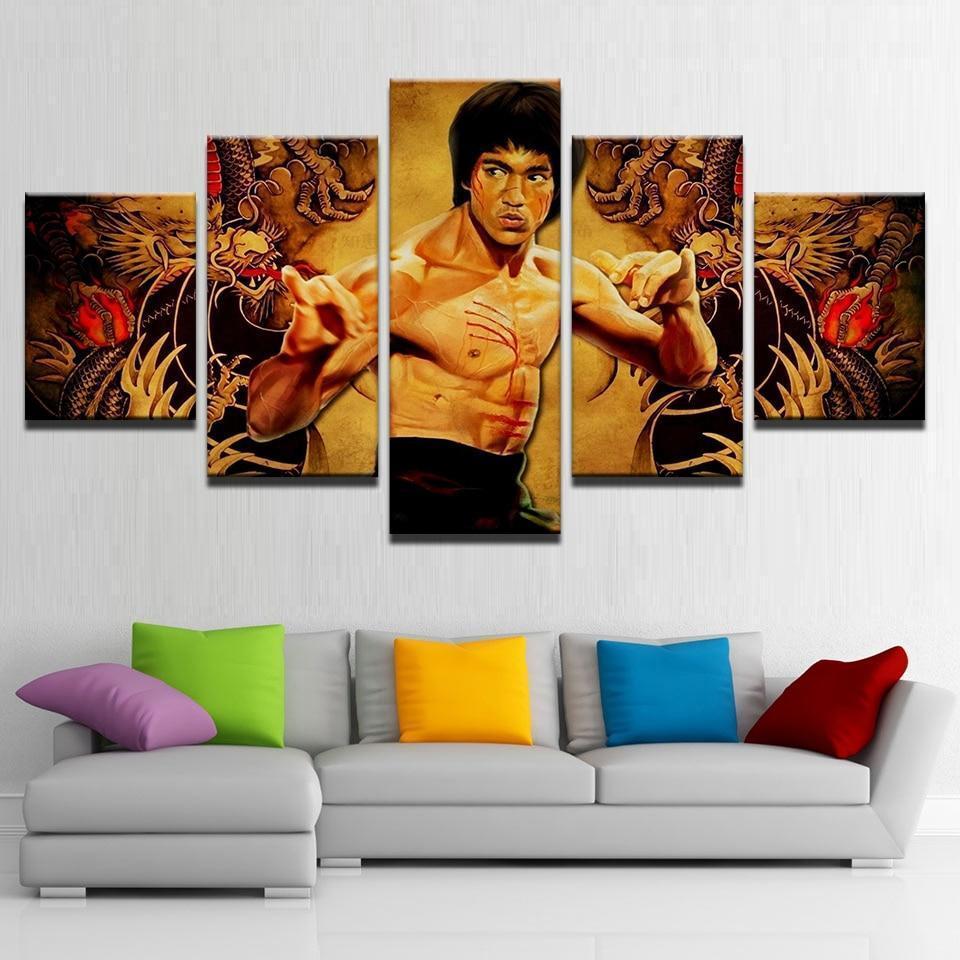 Bruce Lee Vintage Pictures Celebrity Canvas Wall Art