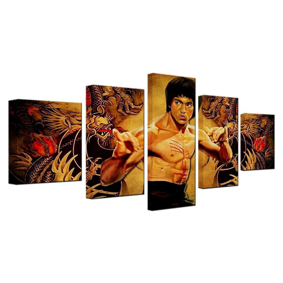 Bruce Lee Vintage Pictures Celebrity Canvas Wall Art