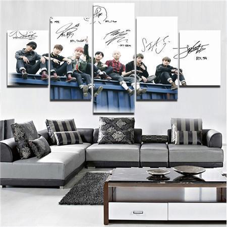 BTS Band 9 Celebrity Canvas Wall Art