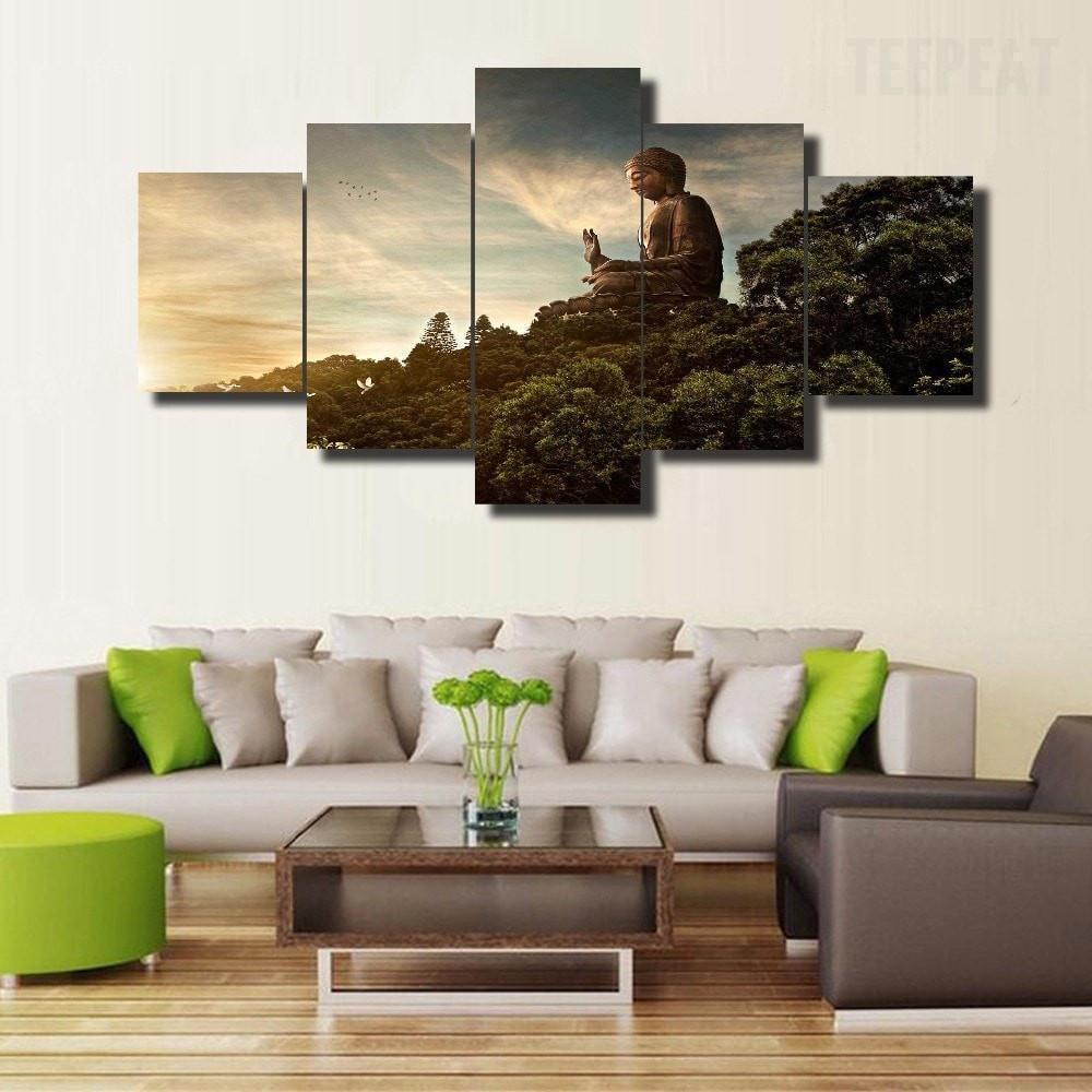 Buddha In Nature Religion Canvas Wall Art
