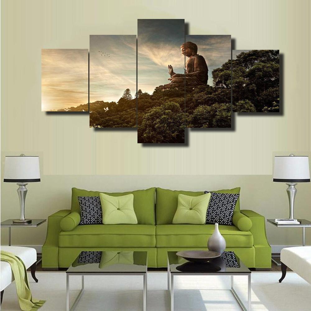 Buddha In Nature Religion Canvas Wall Art