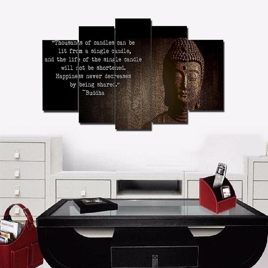 Buddha "Spread Happiness" Religion Canvas Wall Art