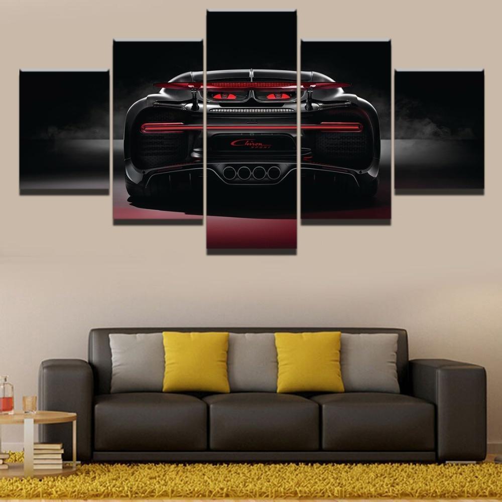 Bugatti Chiron Red Sport Car Canvas Wall Art