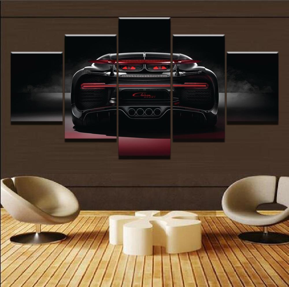 Bugatti Chiron Red Sport Car Canvas Wall Art