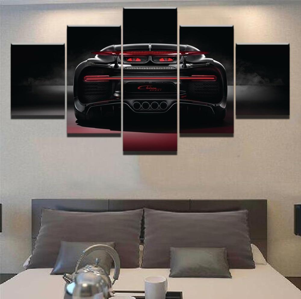 Bugatti Chiron Red Sport Car Canvas Wall Art