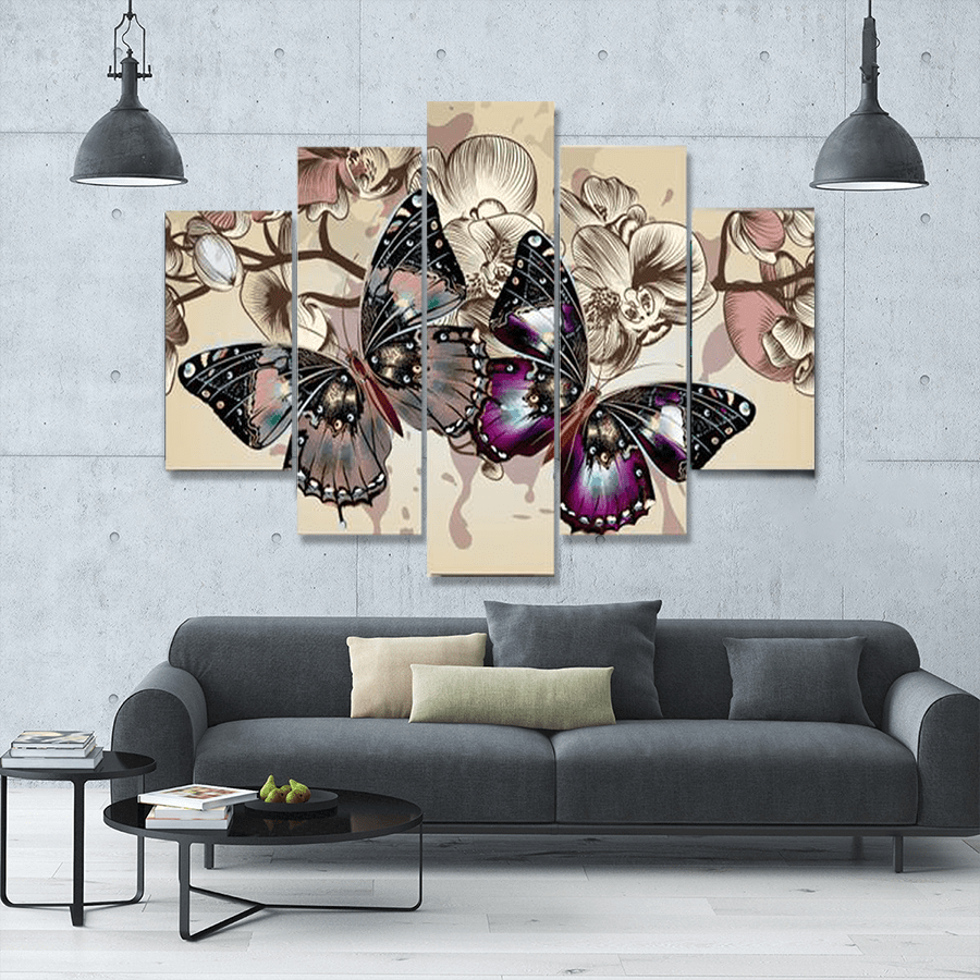 Butterflies In Motion Abstract Animal Canvas Wall Art