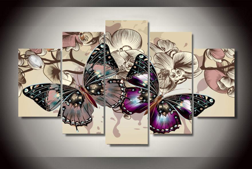 Butterflies In Motion Abstract Animal Canvas Wall Art