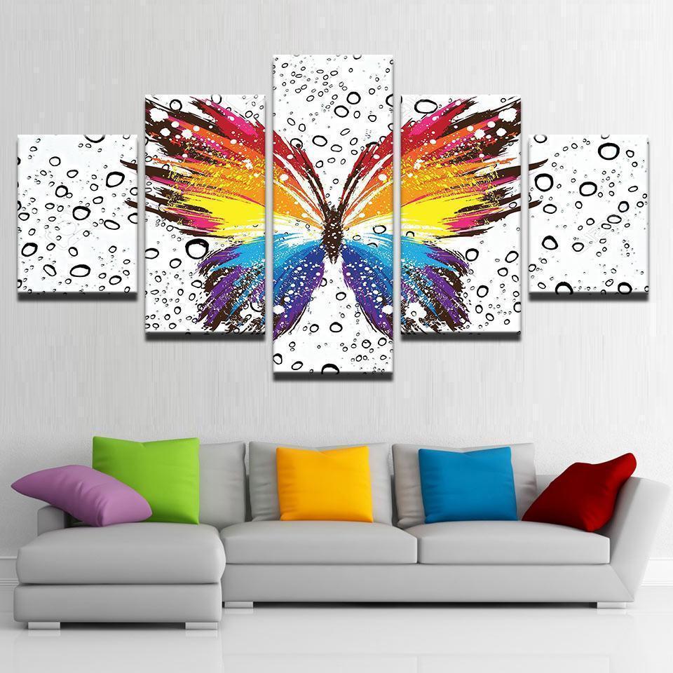 Butterfly Colorful Pattern Insect Abstract Animal Canvas Wall Art